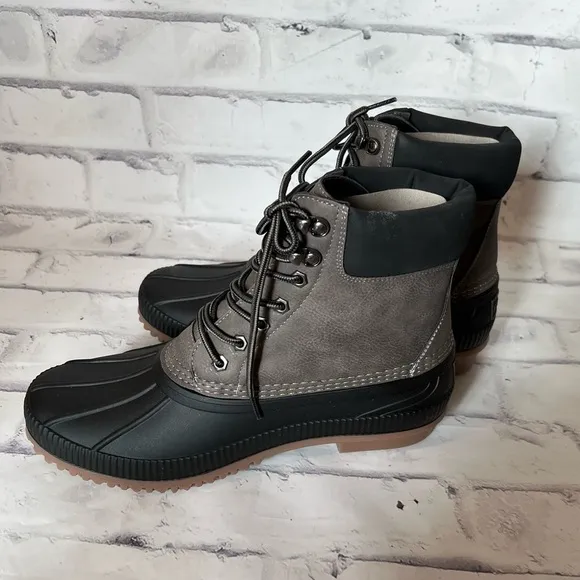 NWT Mens Tommy Hilfiger Colins 2 lace up dark grey duck boots size 10