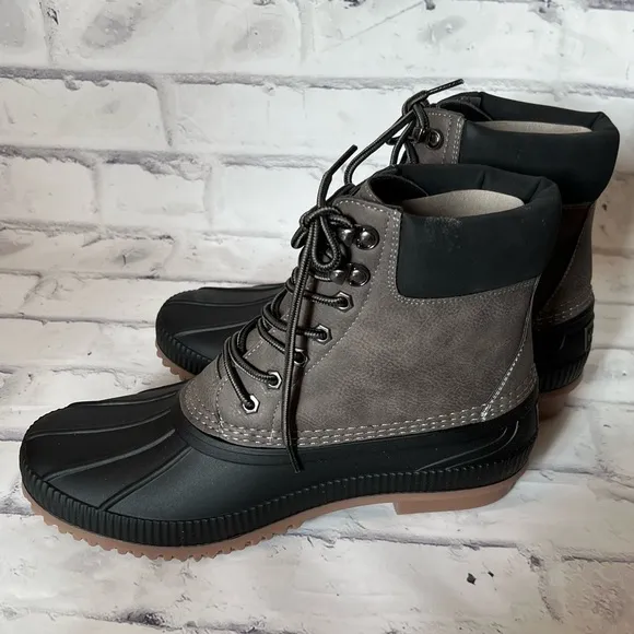 NWT Mens Tommy Hilfiger Colins 2 lace up dark grey duck boots size 10
