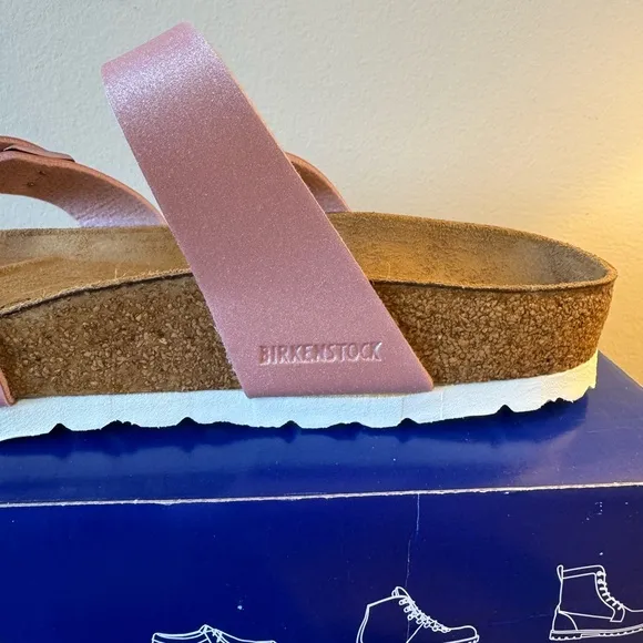 NWT Metallic Mayari Sandal by Birkenstock in Icy Rose Color