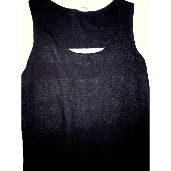 NWT New Womens Athleta L Sleeveless Sweater Dress Black Gray Reversible Haven
