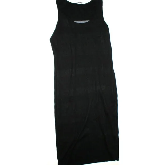NWT New Womens Athleta L Sleeveless Sweater Dress Black Gray Reversible Haven