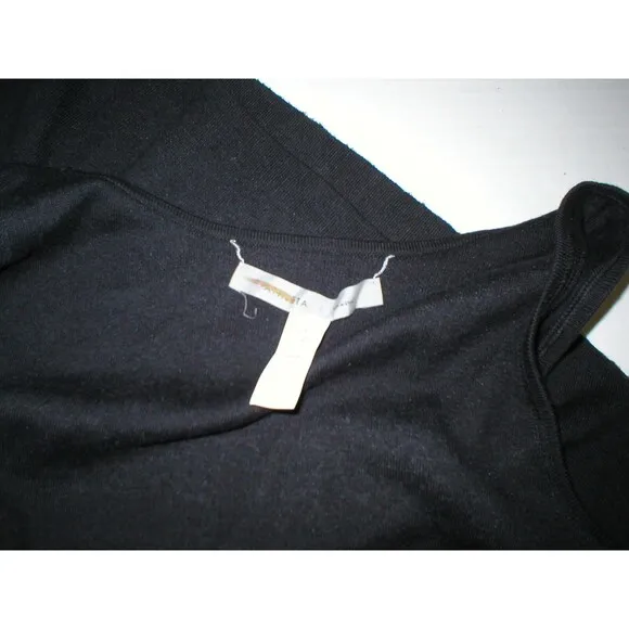 NWT New Womens Athleta L Sleeveless Sweater Dress Black Gray Reversible Haven
