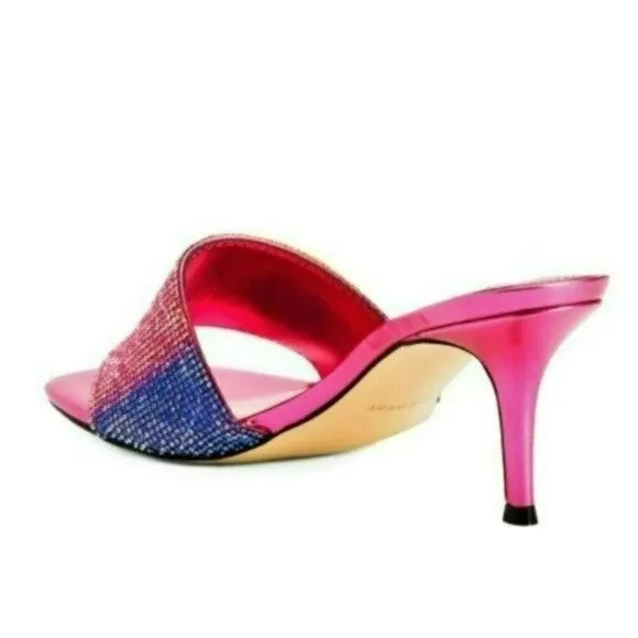 NWT Nine West Rhinestone Rainbow Embellished Slip-On Heels