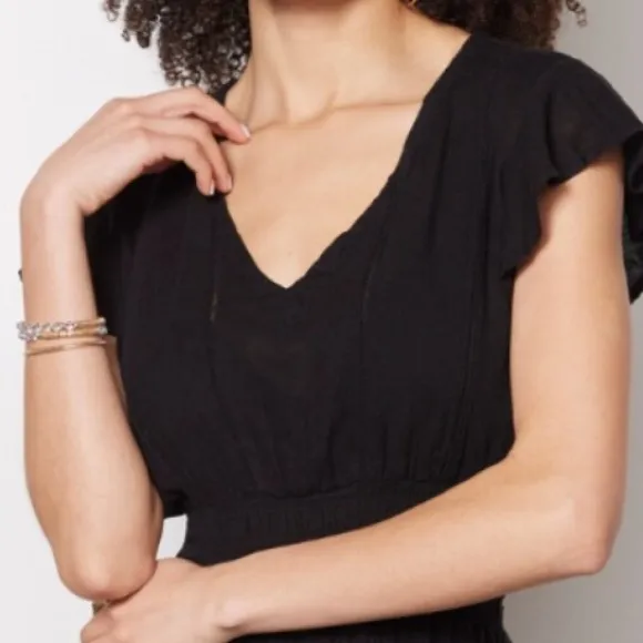 NWT Rails Women’s Black Tara Smocked Waist Dress - size XS
