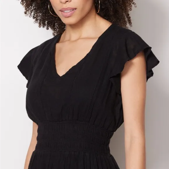 NWT Rails Women’s Black Tara Smocked Waist Dress - size XS