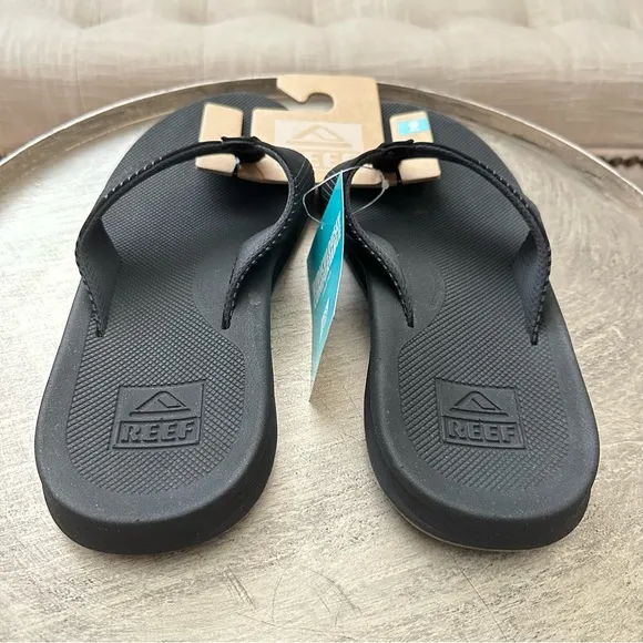 NWT Reef Black Flip Flop Thong Arch Support Sandals Men’s Size 9