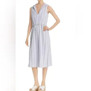 NWT SNIDER Blue White Juma Hooded Dress Sz M