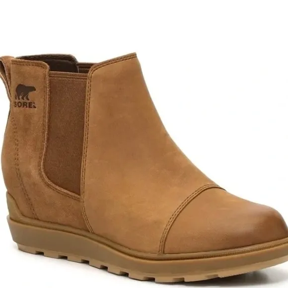 NWT Sorel Evie II Chelsea Pull On Women's Boots Caribou Buff/Gum Tan 7.5 &amp; 9