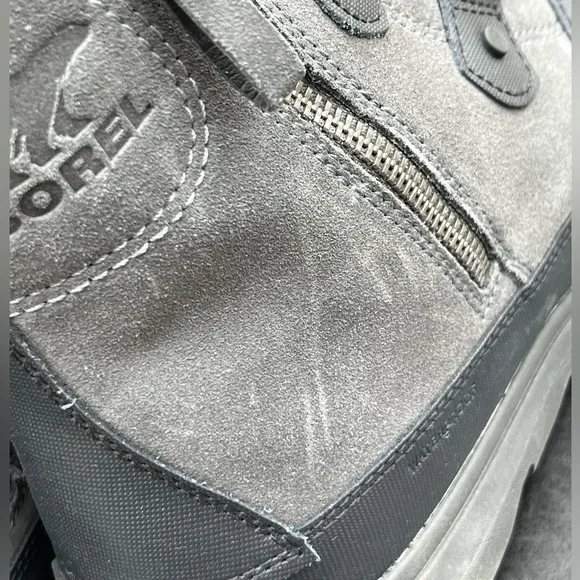 NWT Sorel Mens Explorer Waterproof Double Zip Gray Boots Size 10