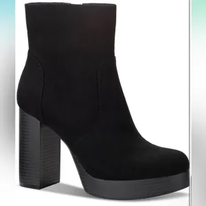 NWT SUN   STONE Elegant Black Ankle Boots