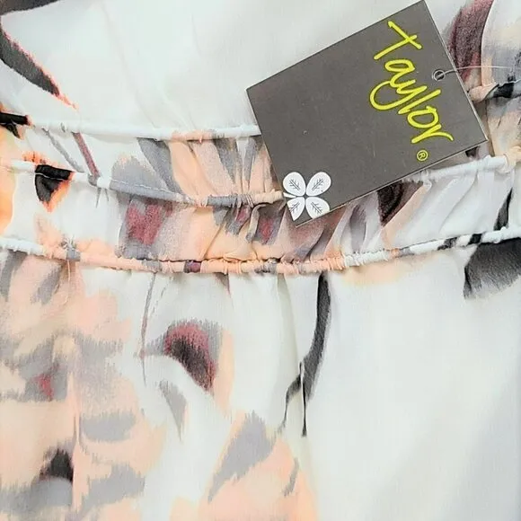 NWT Taylor Ruffle Sleeve Tiered Floral Print Maxi Dress