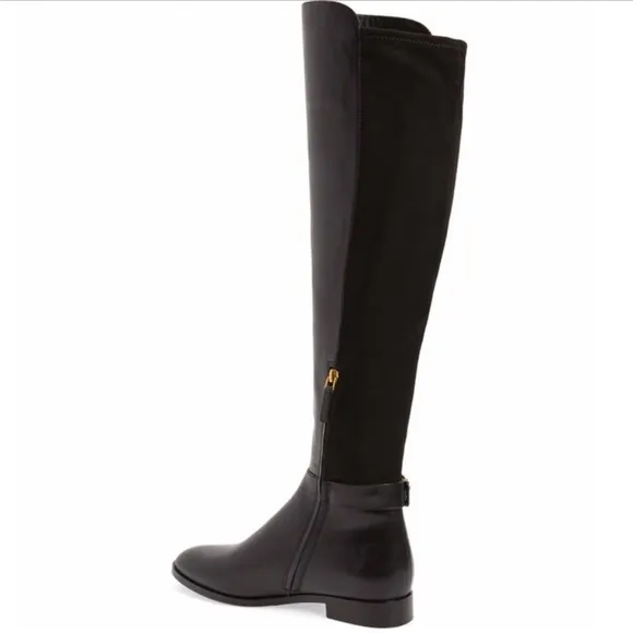 NWT Tory Burch Marsden Over the Knee Boot, black with gold hardware