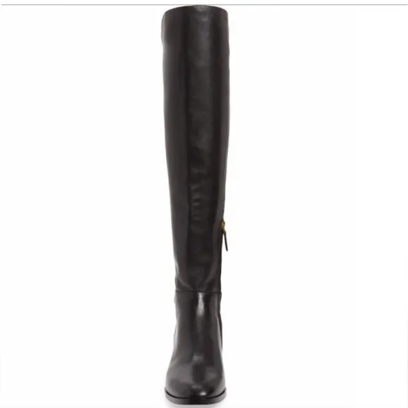 NWT Tory Burch Marsden Over the Knee Boot, black with gold hardware
