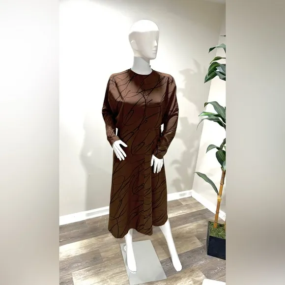 NWT Tuckernuck Bex Twombly Dress Size M | Chocolate Ruffle Midi | Retail:$278