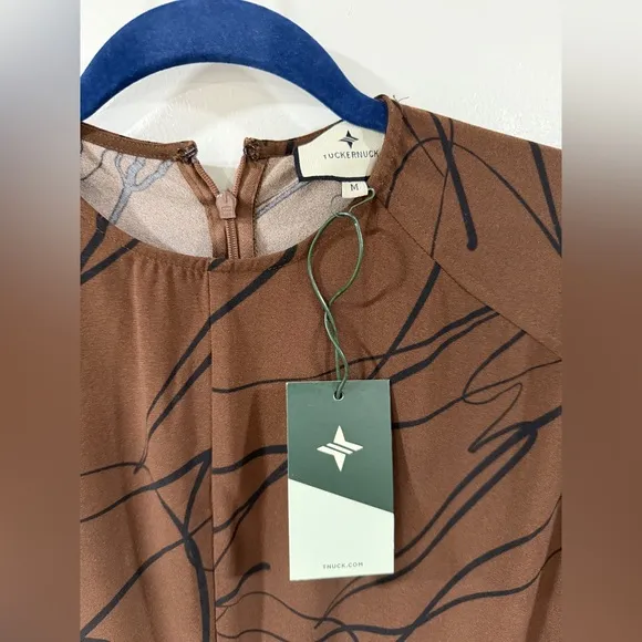 NWT Tuckernuck Bex Twombly Dress Size M | Chocolate Ruffle Midi | Retail:$278
