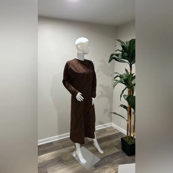NWT Tuckernuck Bex Twombly Dress Size M | Chocolate Ruffle Midi | Retail:$278
