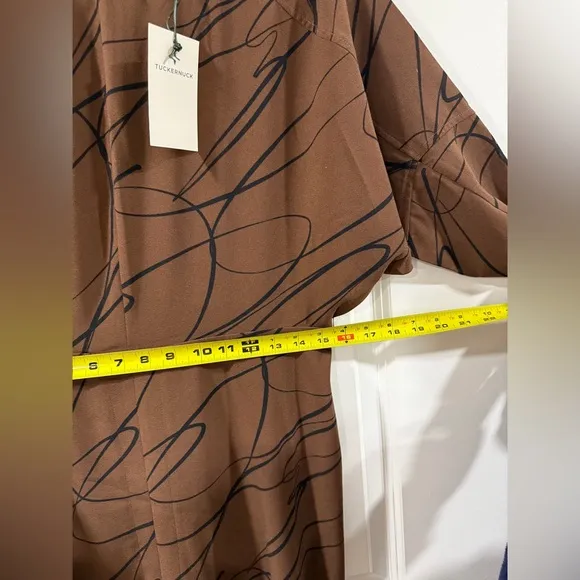 NWT Tuckernuck Bex Twombly Dress Size M | Chocolate Ruffle Midi | Retail:$278