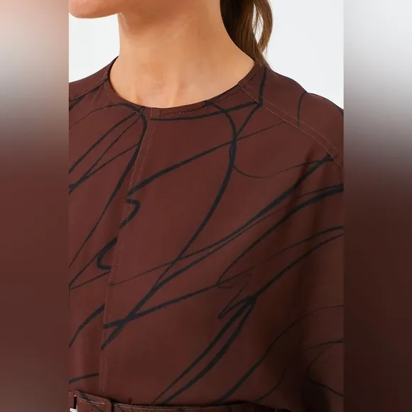 NWT Tuckernuck Bex Twombly Dress Size M | Chocolate Ruffle Midi | Retail:$278