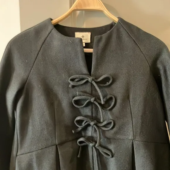 NWT Tuckernuck Black Blair Bow Coat Dress Sz XS