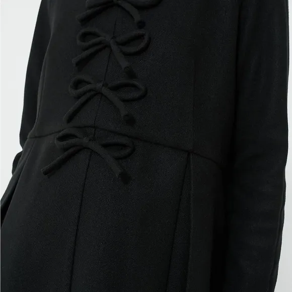 NWT Tuckernuck Black Blair Bow Coat Dress Sz XS