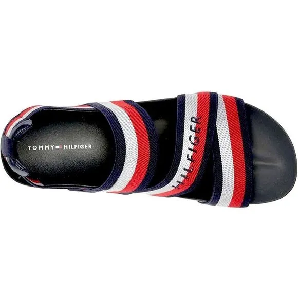 NWT w Box Tommy Hilfiger 8 Belia Navy Stretch Slingback Flatform Sandals Shoes