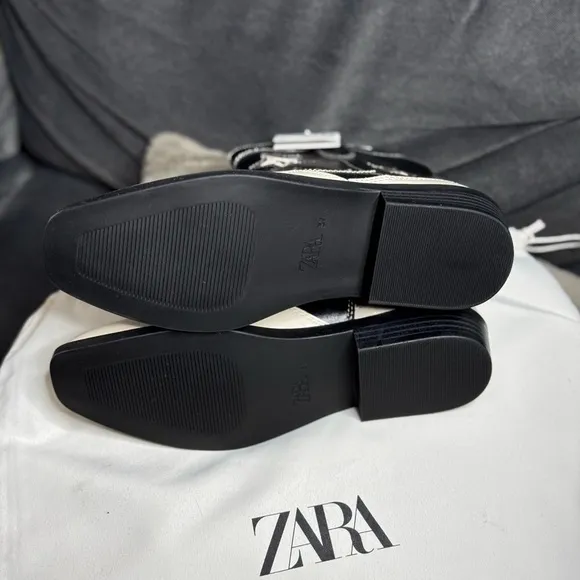 NWT Zara Kids‎ Girls Black White STARS COWBOY ANKLE BOOTS Size 5