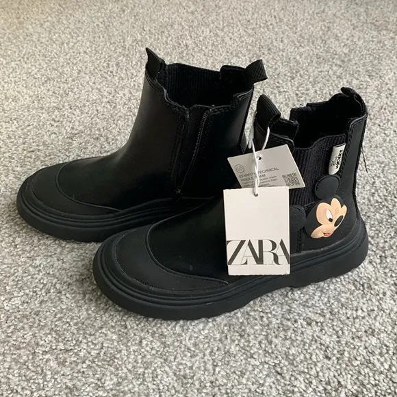 NWT Zara Mickey Mouse Ankle Boots size 30 US 12 1/2