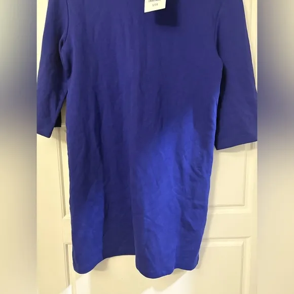 NWT Zara Women's Blue 3/4 Sleeve Turtleneck Casual Shift Short Dress Small S