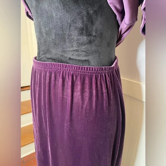 NY &amp; CO Vintage purple velvet skirt, top turtleneck 90s Y2K New York &amp; Company