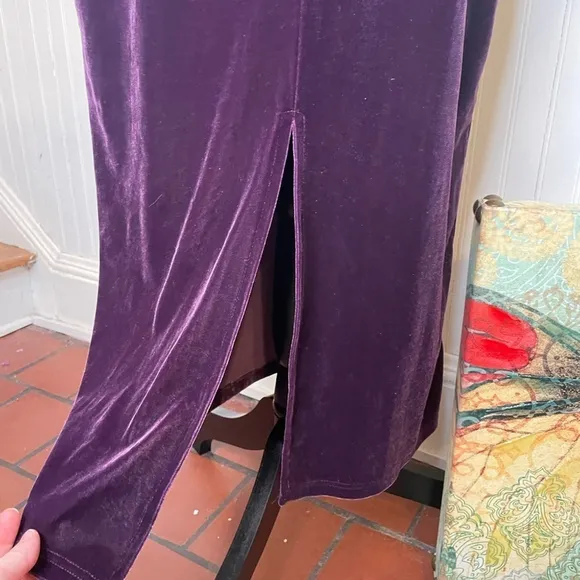 NY &amp; CO Vintage purple velvet skirt, top turtleneck 90s Y2K New York &amp; Company