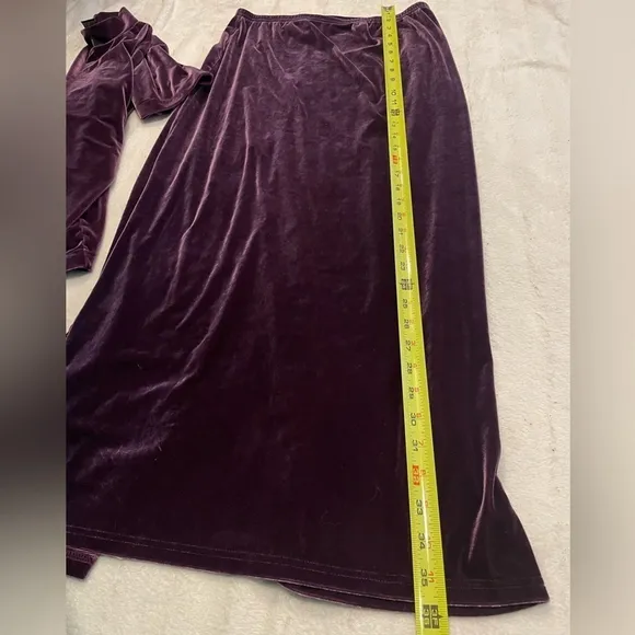 NY &amp; CO Vintage purple velvet skirt, top turtleneck 90s Y2K New York &amp; Company