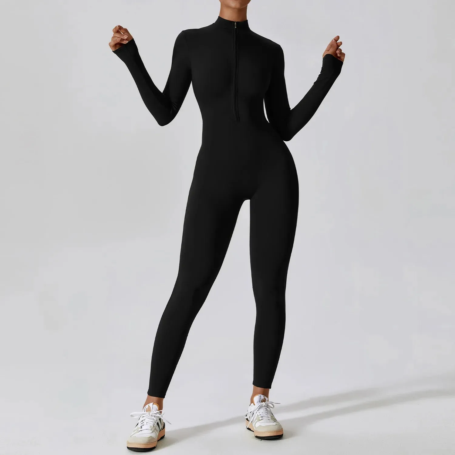 Obsidian Phoenix Women's Luxury Long-Sleeve Yoga Jumpsuit