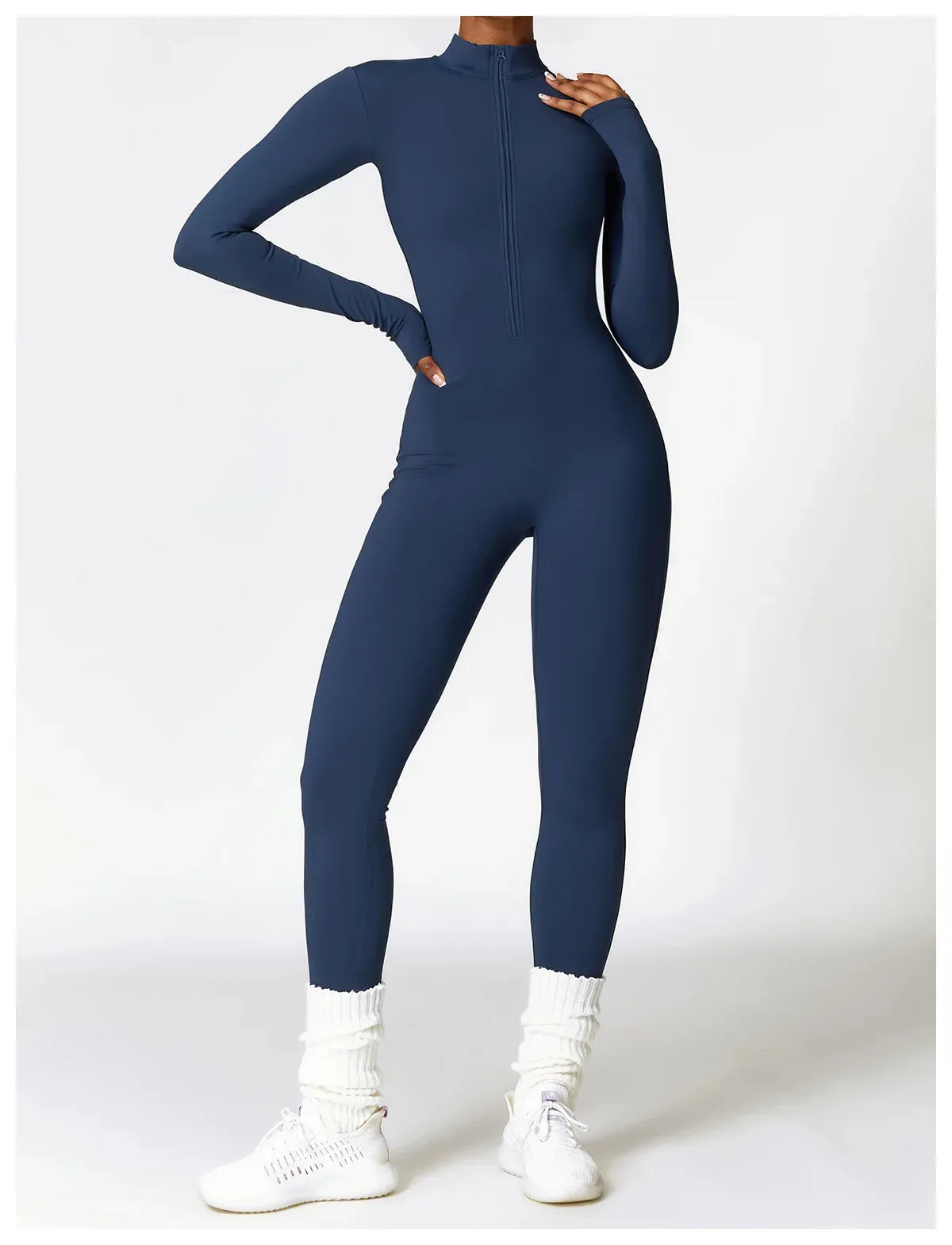Obsidian Phoenix Women's Luxury Long-Sleeve Yoga Jumpsuit