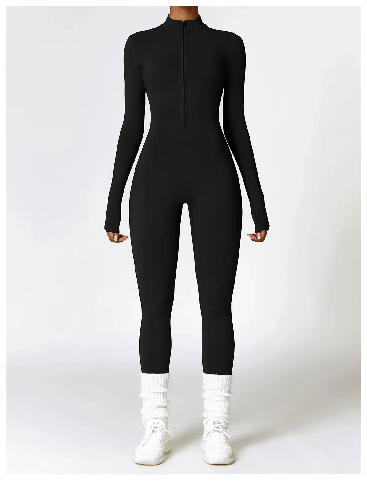Obsidian Phoenix Women's Luxury Long-Sleeve Yoga Jumpsuit