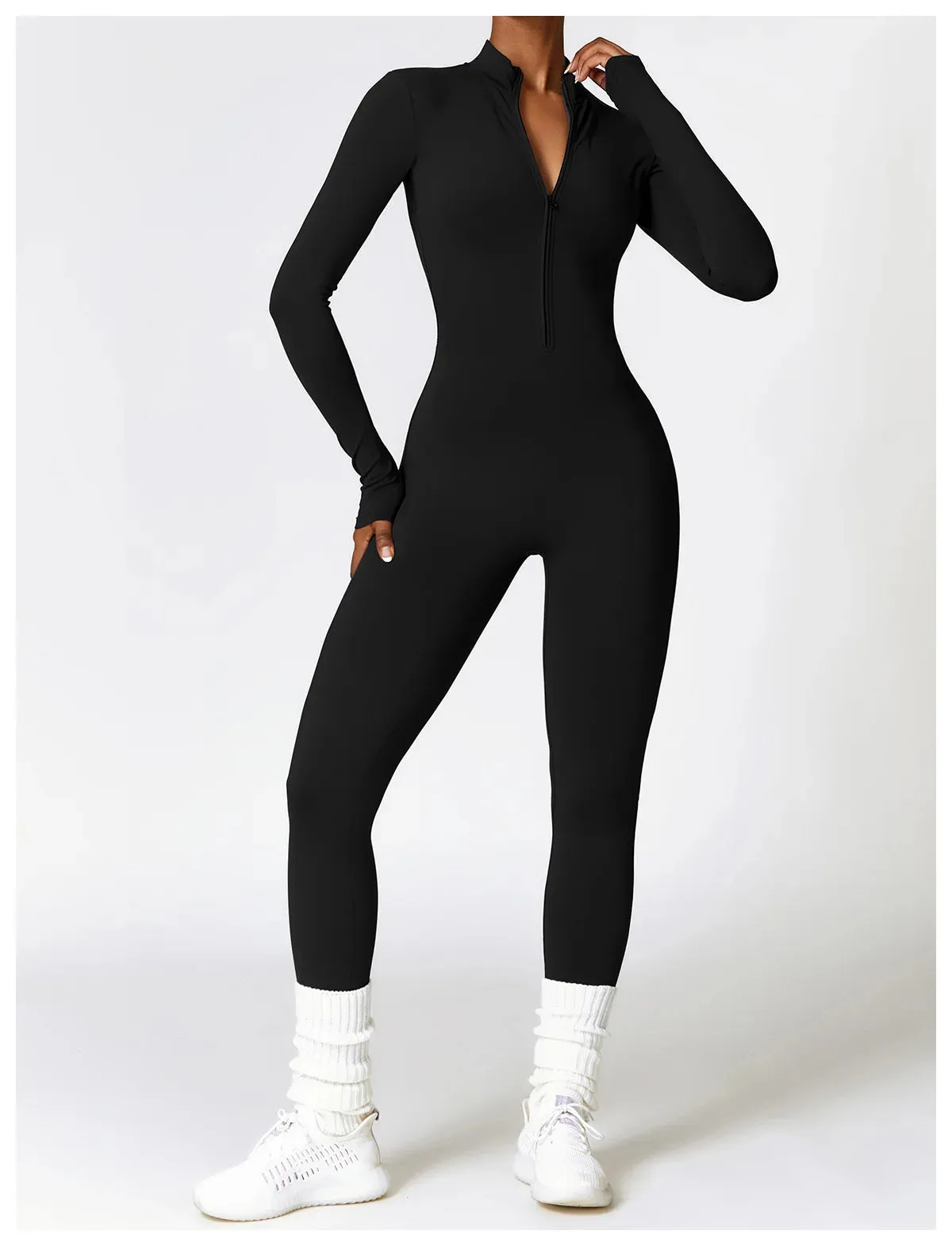 Obsidian Phoenix Women's Luxury Long-Sleeve Yoga Jumpsuit