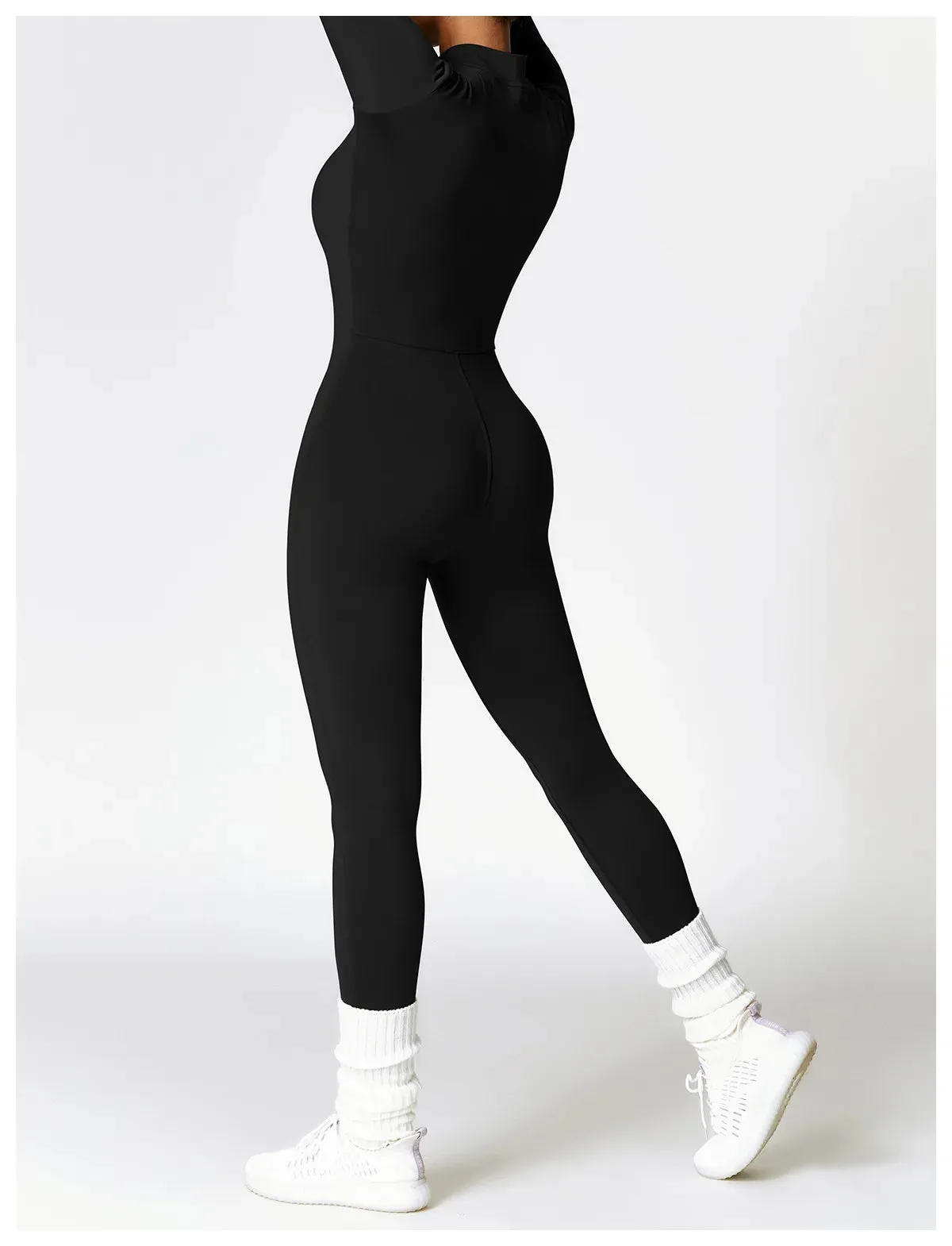 Obsidian Phoenix Women's Luxury Long-Sleeve Yoga Jumpsuit