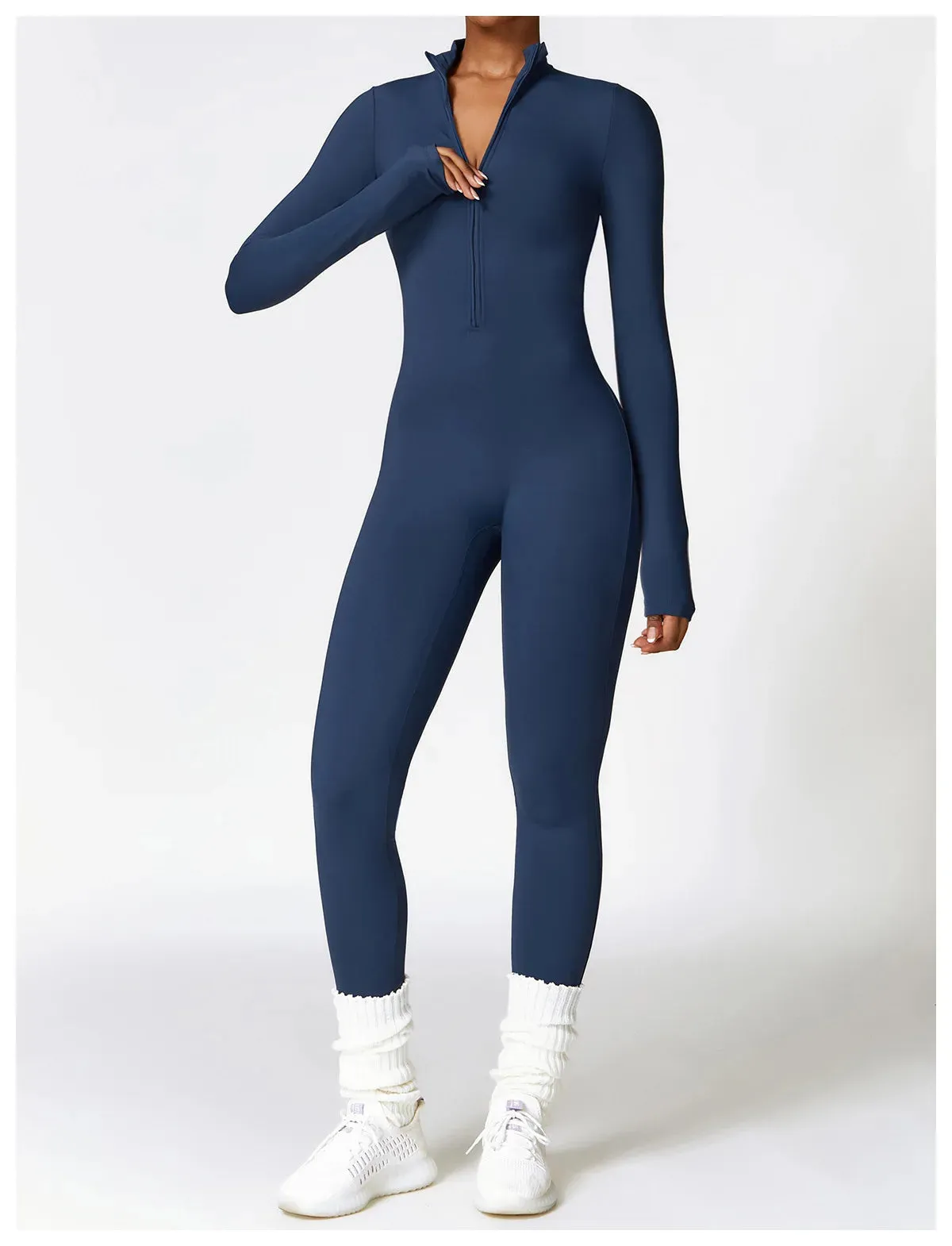 Obsidian Phoenix Women's Luxury Long-Sleeve Yoga Jumpsuit