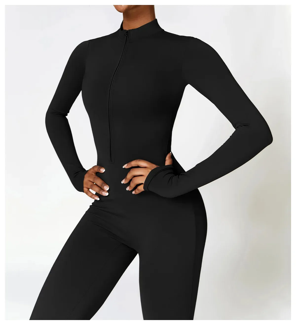 Obsidian Phoenix Women's Luxury Long-Sleeve Yoga Jumpsuit