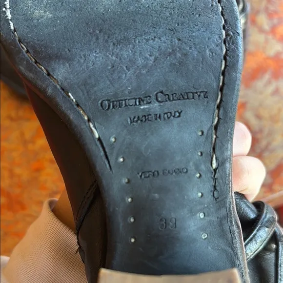 Officine Creative Black Leather Ankle Boots