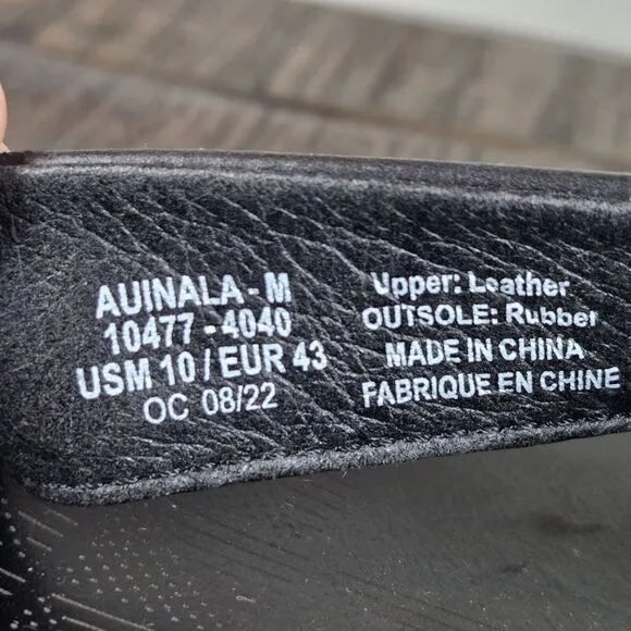 OluKai Auinala Mens Size 10 Beach Flip Flops Sandals Premium Leather Black