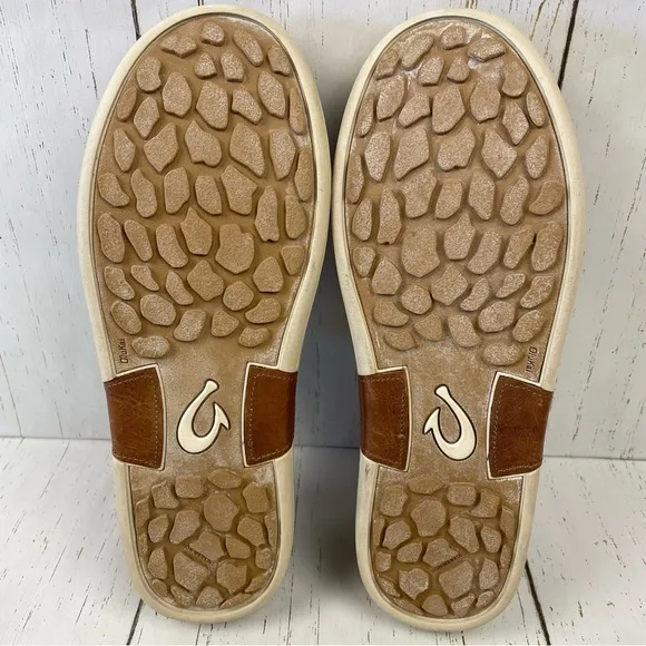 Olukai Kama’aina Tooled Design Leather Slip-On Shoes‎