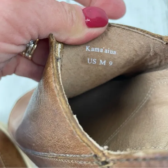 Olukai Kama’aina Tooled Design Leather Slip-On Shoes‎