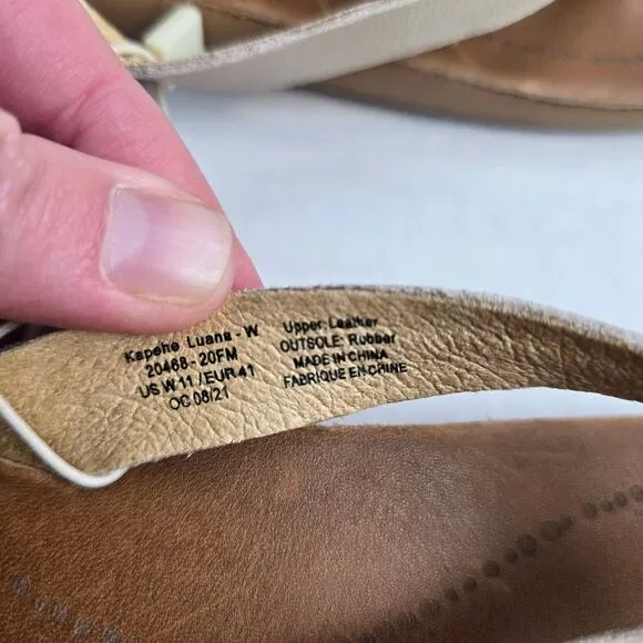 Olukai Kapehe Luana Sandals Size 11 Tapa Womens Leather Flip Flops 20468