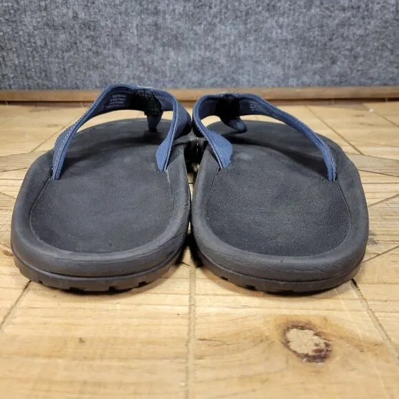 🔥 OluKai Ohana Sandals Men 9 M Navy Black Flip Flop Slides Fish Slippers Thong