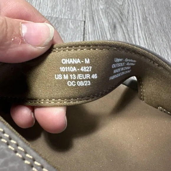 Olukai Ohana Sandals Mens Size 13 Flip Flop Brown Thong Leather