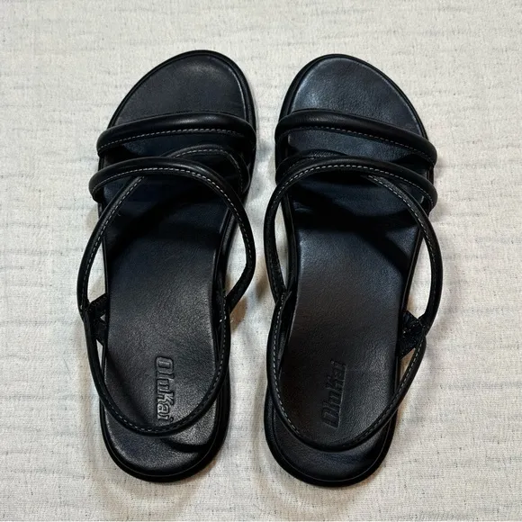 OLUKAI Tiare Women's Strappy Sandals, Leather &amp; Stylish Design, Black Size 9