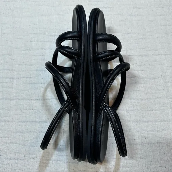 OLUKAI Tiare Women's Strappy Sandals, Leather &amp; Stylish Design, Black Size 9