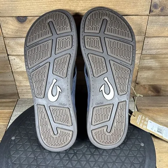 OluKai Men's Size 8 EUR 41 Tuahine Sandals Blue Flip-Flops Comfort Sandals NEW