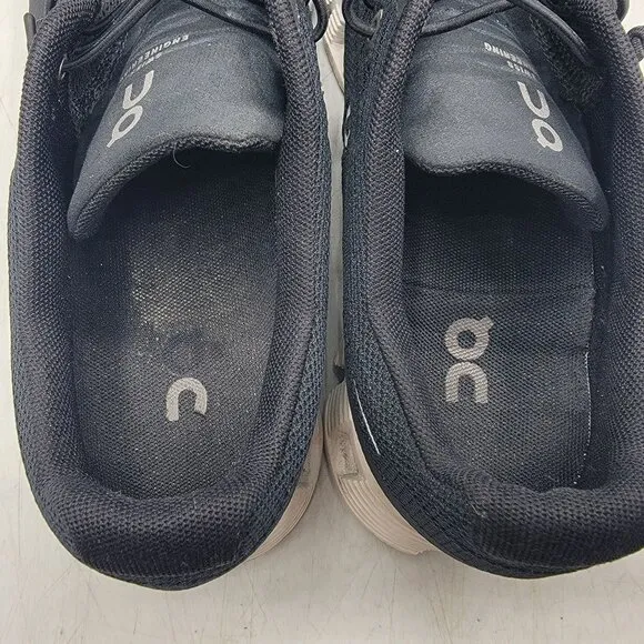 On Cloud 5 Womens 8.5 Black White Athletic Sneaker Shoes Outdoor Casual Running