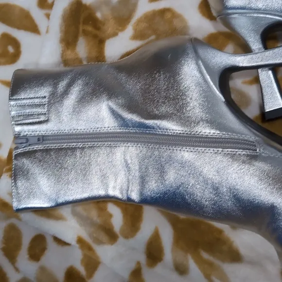 Open Edit Sleek sliver  Ankle Boots